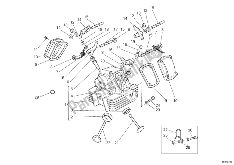 Toutes les pièces pour le Culasse Verticale du Ducati Monster S2R 800 2005